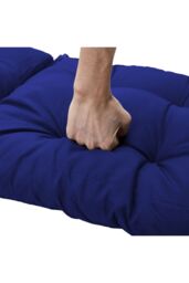 Living and Home 106cm W x 53cm D Short Button Tufted Dining Chair Cushion in Navy - Size: 106 cm W x 53 cm D - thumbnail 3