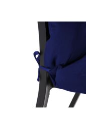 Living and Home 106cm W x 53cm D Short Button Tufted Dining Chair Cushion in Navy - Size: 106 cm W x 53 cm D - thumbnail 6