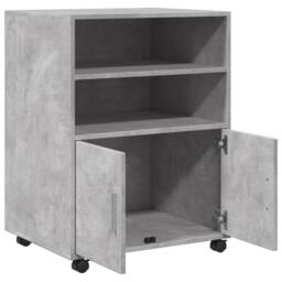 Berkfield Home Rolling Cabinet Concrete Grey 60x48x81 cm Engineered Wood - Size: 60 x 48 x 81 cm - thumbnail 7