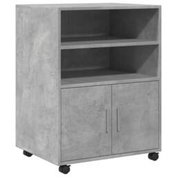 Berkfield Home Rolling Cabinet Concrete Grey 60x48x81 cm Engineered Wood - Size: 60 x 48 x 81 cm - thumbnail 3
