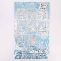 Shatchi 3D Christmas Window Stickers Snowy White & Silver - 8 Assorted Sheets Christmas Window Glass Christmas Scene, PVC - thumbnail 2