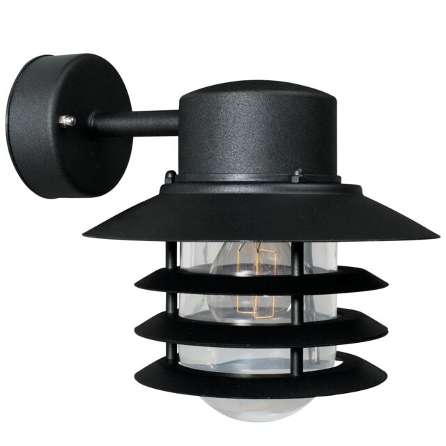 Nordlux Industrial Outdoor Wall Light Black Metal E27 Weatherproof - Mains Powered, IP54 - image 1