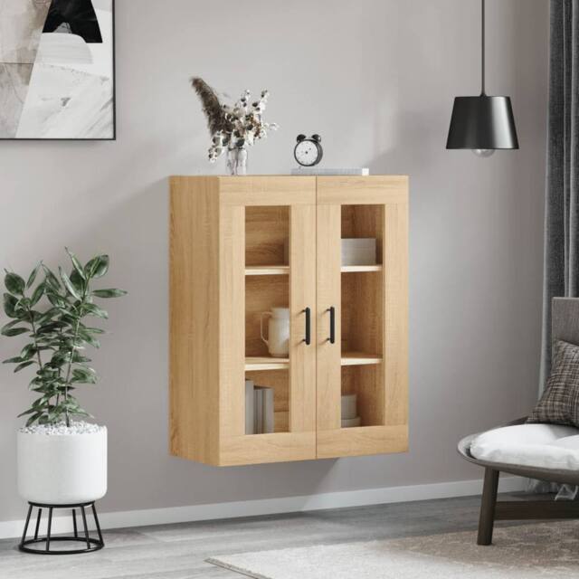 Berkfield Home Wall Mounted Cabinet Sonoma Oak 69.5x34x90 cm in Brown - image 1