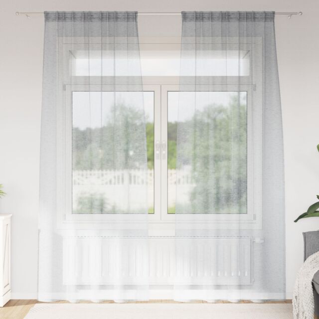 Berkfield Home Curtains with Curtains 2 pcs Dark gray 140 x 225 cm Polyester in Grey - image 1