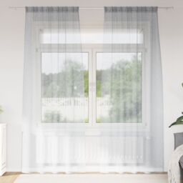 Berkfield Home Curtains with Curtains 2 pcs Dark gray 140 x 225 cm Polyester in Grey - thumbnail 1