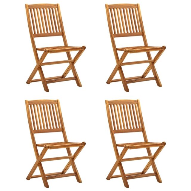 Berkfield Home Folding Outdoor Chairs 4 pcs Solid Acacia Wood in Brown - image 1