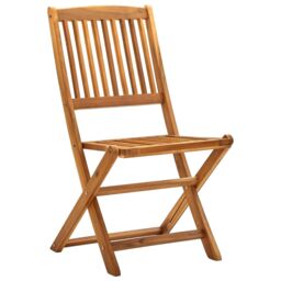 Berkfield Home Folding Outdoor Chairs 4 pcs Solid Acacia Wood in Brown - thumbnail 2