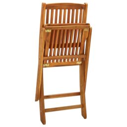 Berkfield Home Folding Outdoor Chairs 4 pcs Solid Acacia Wood in Brown - thumbnail 6