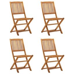 Berkfield Home Folding Outdoor Chairs 4 pcs Solid Acacia Wood in Brown - thumbnail 1