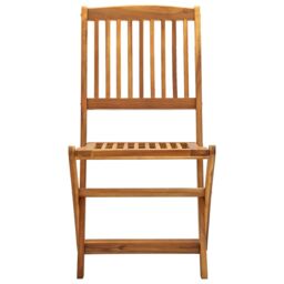 Berkfield Home Folding Outdoor Chairs 4 pcs Solid Acacia Wood in Brown - thumbnail 3