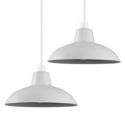 ValueLights Civic Pair of Grey Ceiling Pendant Shade - thumbnail 5