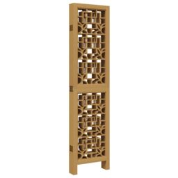 Berkfield Home Room Divider 6 Panels Brown Solid Wood Paulownia - thumbnail 5