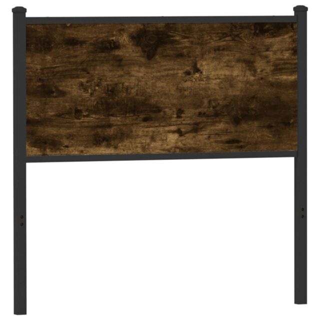 Berkfield Home Headboard Smoked Oak 90 cm Engineered Wood & Steel in Brown - image 1