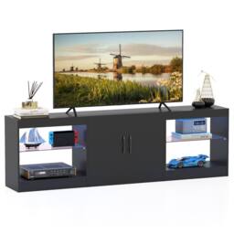 "Gymax 3-in-1 Entertainment Center 3-Piece Modular TV Stand for 85"" TVs in Black"