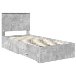 Berkfield Home Bed Frame with Drawer Concrete Grey 90 x 200 cm Engineered Wood - thumbnail 4