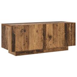 Berkfield Home TV Cabinet with LED Lights Old Wood 200x35x40 cm Engineered Wood in Brown - Size: 200 x 35 x 40 cm - thumbnail 9