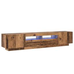 Berkfield Home TV Cabinet with LED Lights Old Wood 200x35x40 cm Engineered Wood in Brown - Size: 200 x 35 x 40 cm - thumbnail 3