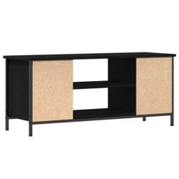 Berkfield Home Black Oak Entertainment Centre Black oak Engineered wood, metal - thumbnail 7