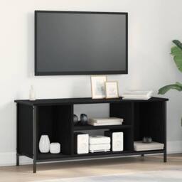 Berkfield Home Black Oak Entertainment Centre Black oak Engineered wood, metal - thumbnail 2