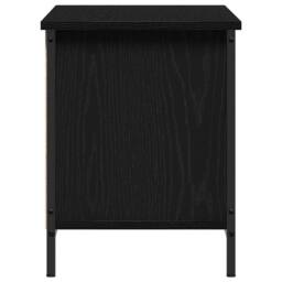 Berkfield Home Black Oak Entertainment Centre Black oak Engineered wood, metal - thumbnail 6