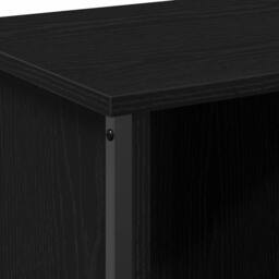 Berkfield Home Black Oak Entertainment Centre Black oak Engineered wood, metal - thumbnail 8