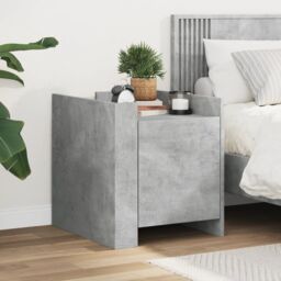 Berkfield Home Bedside Cabinet Concrete Grey 45x50x50 cm Engineered Wood - Size: 45 x 50 x 50 cm - thumbnail 1