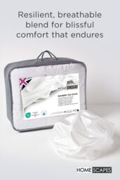 Homescapes Indulgent Pure Mulberry Silk Blend 13.5 Tog Autumn/Winter Duvet in White - Size: Single - thumbnail 3