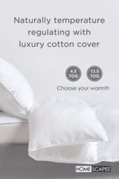 Homescapes Indulgent Pure Mulberry Silk Blend 13.5 Tog Autumn/Winter Duvet in White - Size: Single - thumbnail 4