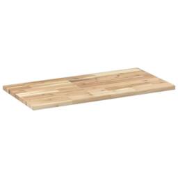 Berkfield Home Bathroom Vanity Top Untreated 100x40x2 cm Solid Wood Acacia in Brown - Size: 100 x 40 x 2 cm - thumbnail 6