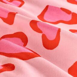 OHS Kids Hearts Leopard Microfibre Bedding Set Duvet Cover with Pillowcase in Pink - Size: Single - thumbnail 5