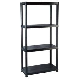 Berkfield Home Storage Shelf 4-Tier Black 61x30.5x130 cm Plastic