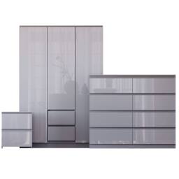 HD Designs Vida Designs Glinton 3 Piece Bedroom Set (2 Drawer Bedside Chest, 8 in Grey - thumbnail 2