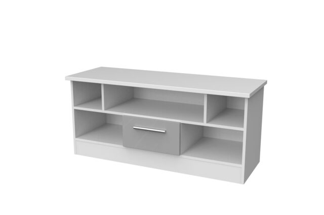 Ready Assembled 2 U Trent 1 Drawer TV & Media Unit (Ready Assembled) in Mid Grey - Size: Large