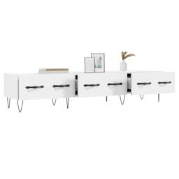 Berkfield Home TV Cabinet White 150x36x30 cm Engineered Wood - Size: 150 x 36 x 30 cm - thumbnail 4