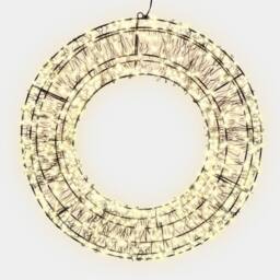 Pegdev Christmas Pre Lit Wreath 960 Warm White Micro LEDs 10% Twinkling 58cm 5m Lead - thumbnail 1