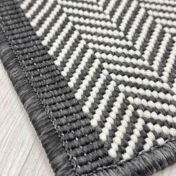 runrug Carpet Runner Rug - Indoor/Outdoor, Reversible, 2mm - 'Illusion' in Black - Size: 70 cm x 360 cm - thumbnail 2