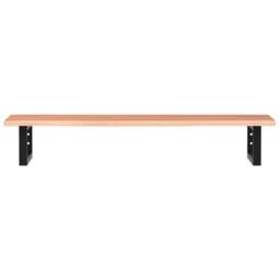 Berkfield Home Elegant Basin Shelf Wall Mounted Steel & Solid Wood Oak in Brown - thumbnail 4