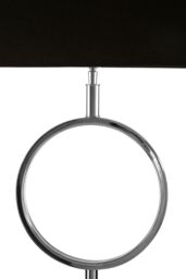 Orsina Black Stone Base Table Lamp, Luxe Nickel Stand With Fabric Shade, Contemporary Accent Lighting in Silver - thumbnail 4