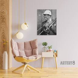 "Artery8 Jazz Trombone Player Al Grey Canvas Wall Art Print - Size: W18"" x H24""" - thumbnail 3