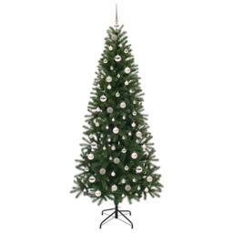 Berkfield Home Elegant Artificial Christmas Tree with 300 LEDs Green 210 cm PE a - thumbnail 4