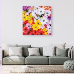 Warren Reed - Designer Spring Flowers Canvas in Yellow - Size: w40 inch x h40 inch - thumbnail 4