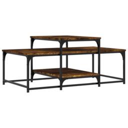 Berkfield Home Decorative Coffee Table Smoked Oak 102x60x45 cm Engineered Wood in Brown - Size: 102 x 60 x 45 cm - thumbnail 3