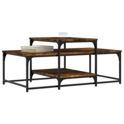 Berkfield Home Decorative Coffee Table Smoked Oak 102x60x45 cm Engineered Wood in Brown - Size: 102 x 60 x 45 cm - thumbnail 1
