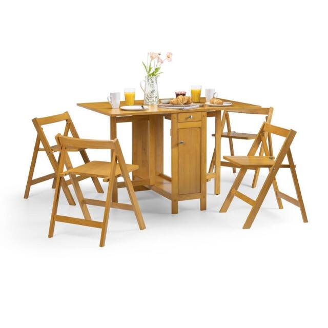Cheshire Premium Savona 120cm 4 Seater Extending Dining Set - Light Oak in Brown - image 1