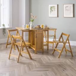 Cheshire Premium Savona 120cm 4 Seater Extending Dining Set - Light Oak in Brown - thumbnail 4