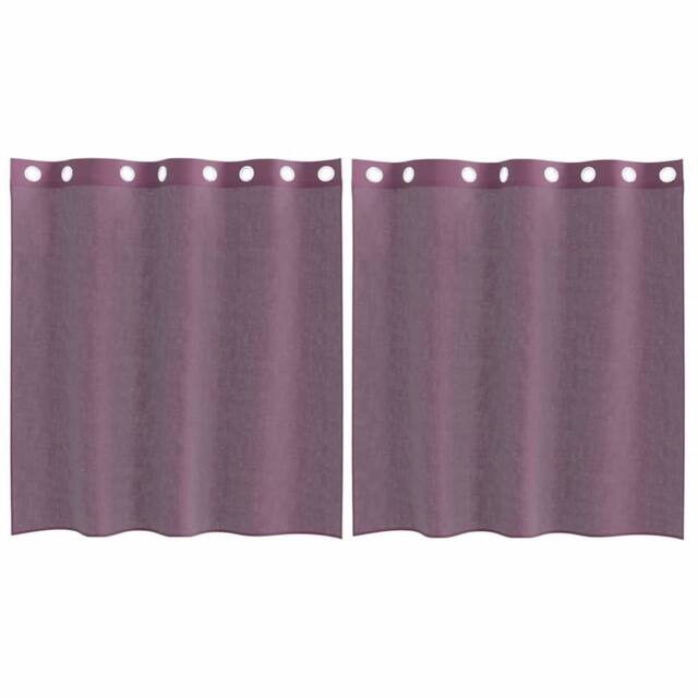 Berkfield Home Voile Curtains with Grommets 2 pcs Purple 140x140 cm - image 1