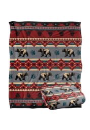 JQ Licensing Southwest Lodge Bear Silky Touch Super Soft Throw Blanket 152 X 127 cm in White - thumbnail 2