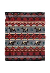 JQ Licensing Southwest Lodge Bear Silky Touch Super Soft Throw Blanket 152 X 127 cm in White - thumbnail 1