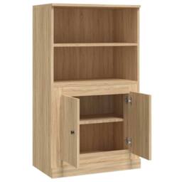 Berkfield Home Highboard Sonoma Oak 60x35.5x103.5 cm Engineered Wood in Light Tan - thumbnail 8