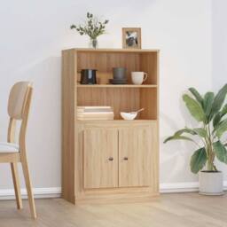 Berkfield Home Highboard Sonoma Oak 60x35.5x103.5 cm Engineered Wood in Light Tan - thumbnail 2